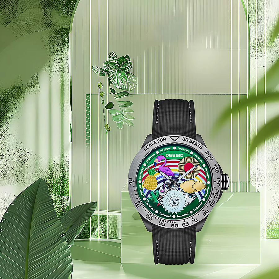 Deesio Armbanduhr, Automatik, Edelstahl, Schwarz, Herren - Bild 2