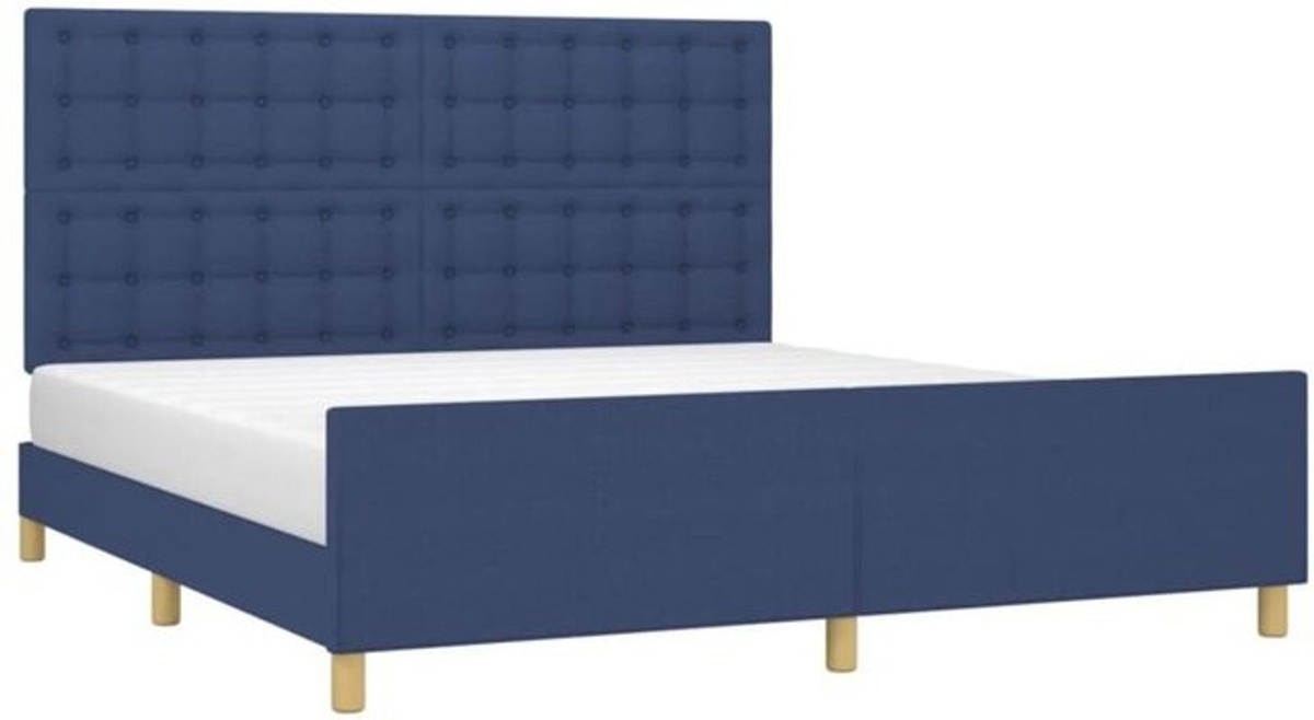 Vidaxl Polsterbett mit Kopfteil in Blau aus Stoff und Holzwerkstoff, B/T: 180 x 200 cm - Bild 1