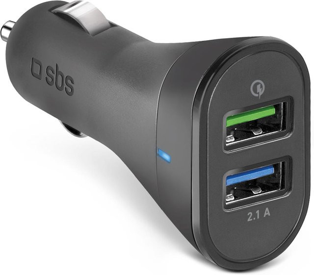 SBS Autoladegerät mit Quick Charge und USB-A, 18 W, 2,1 A, Schwarz - Bild 1