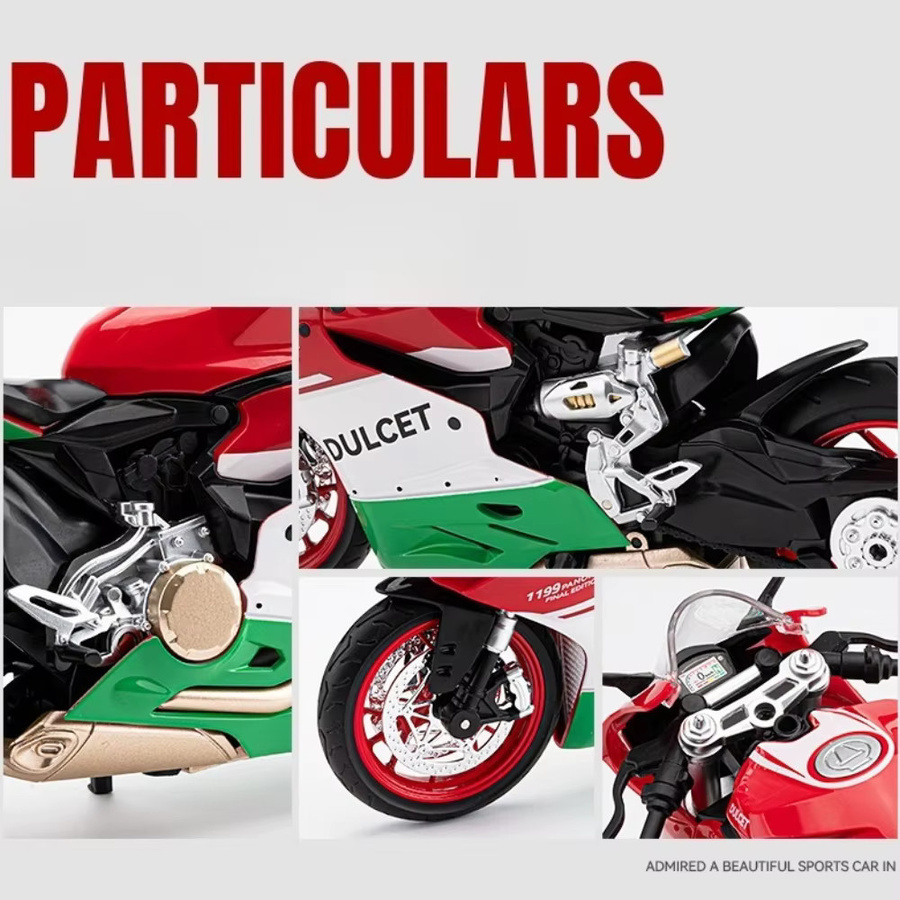 caipo V4S 1199 Motorradmodell, Maßstab 1:9, Metall, mit Licht und Sound - Bild 2