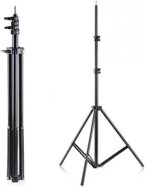 Tragbares Fotostativ aus Aluminiumlegierung in Schwarz mit 1/4 Zoll Schraube für Softbox, LED-Ringlicht, Telefon und Kamera - Bild 1
