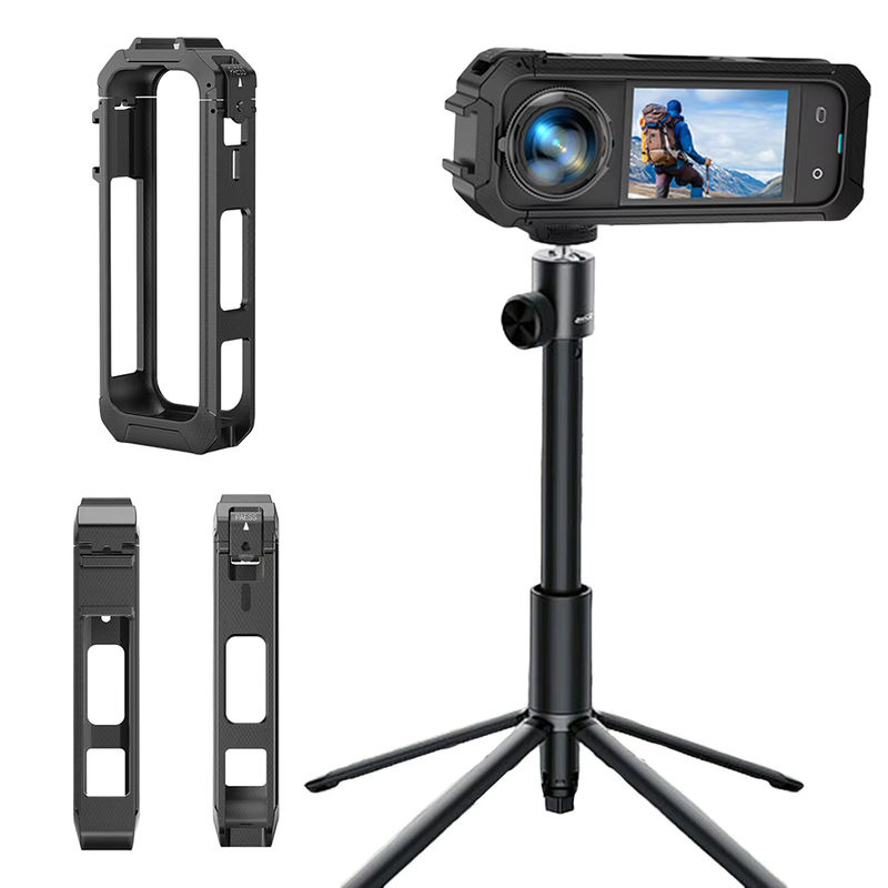 Insta360 X5 Action-Kamera Schutzhülle mit magnetischem Schnellverschluss-Interface und Erweiterungshalterung in Schwarz - Bild 5