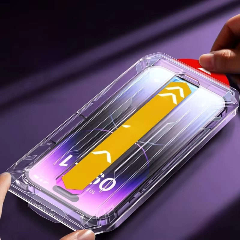 Vieruodis Displayschutzfolie aus gehärtetem Glas für iPhone 14 13 12 11 Pro Max Mini Xs Max XR X 8 Plus mit automatischem Staubentfernungsset, transparent - Bild 6