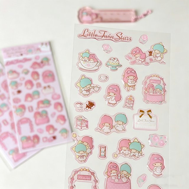 Sanrio Little Twin Stars Kawaii Aufkleber aus Harz in Multicolour für DIY Dekorationen - Bild 1