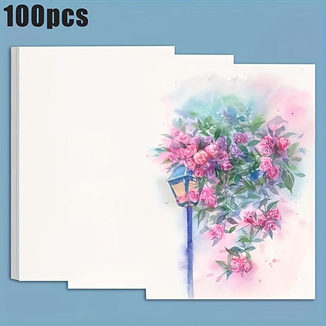 SZ-Damai Aquarellpapier Set, 100 Stück, A4, säurefrei, Grau und Weiß - Bild 1