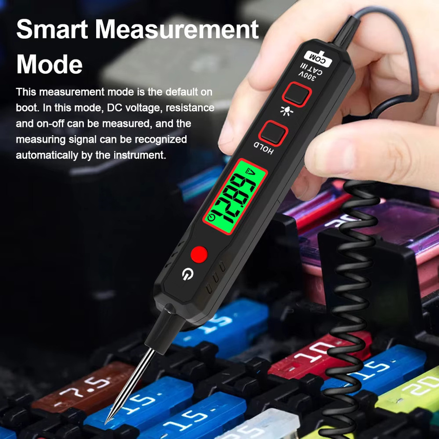 GVDA Digitales Auto Multimeter und Spannungsprüfer in Schwarz zur Fehlerdiagnose und Wartung von Schaltungen bis 100V DC - Bild 2