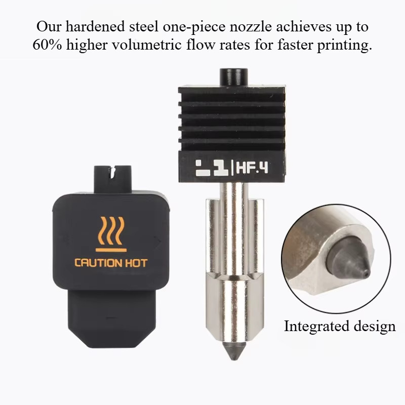P2S High-Flow Hotend Heißdüse für Bambu Lab A1, abnehmbare gehärtete Stahldüse für Schnellwechsel, kompatibel mit H2s und H2d, Durchmesser 0,4mm 0,6mm 0,8mm - Bild 4