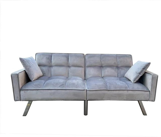 HTI-Living Sofa Brigga mit Schlaffunktion in Grau mit samtiger Oberfläche und zeitlosem Design - Bild 1