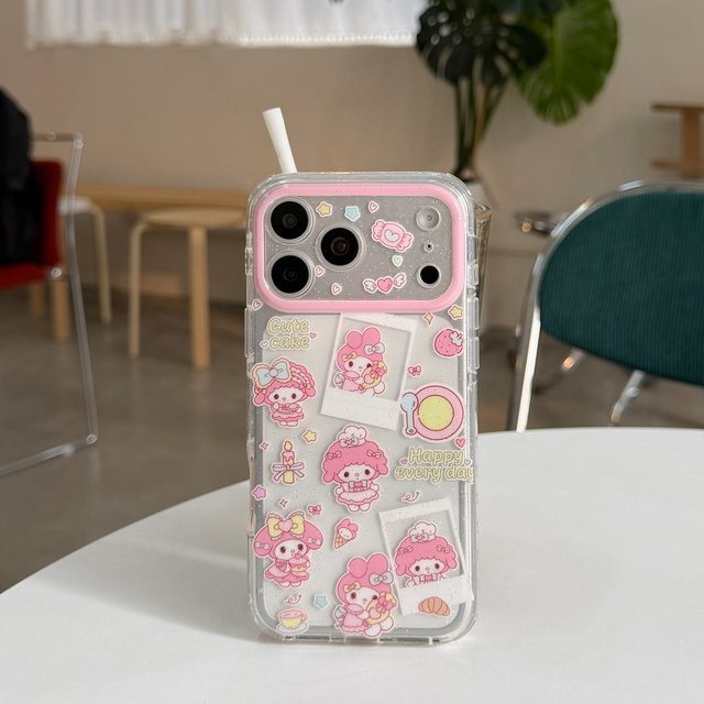 Sanrio My Melody Glitzer Handyhülle für iPhone 17 16 15 14 13 Pro Max Transparent Weiche TPU Hülle - Bild 1