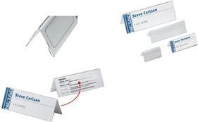 DURABLE Tischnamensschild Dachaufsteller aus Acryl in Transparent, 10er Pack, B/H: 12,2 x 21,0 cm - Bild 1