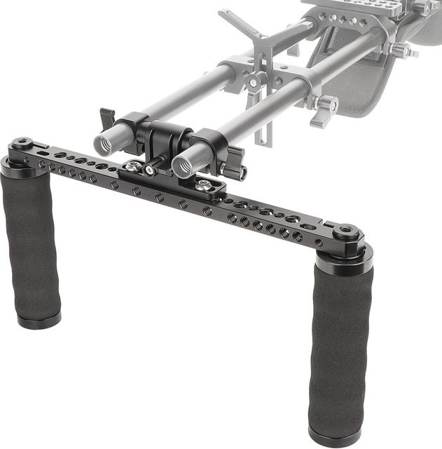 HDRig Schulterfotografie Rig für DSLR-Kameras in Schwarz mit vorderem Schwammgriff, 15 mm Stangenklemme und 270 mm Käsestange - Bild 1