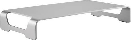LogiLink Tabletop Monitor Riser aus Aluminium in Silber mit maximal 6,3 cm Höhe