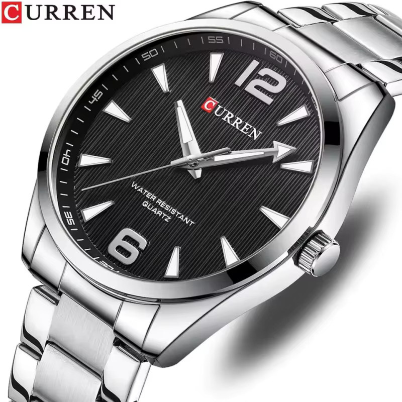 CURREN Armbanduhr Quarz, Edelstahl, Schwarz, Herren - Bild 1