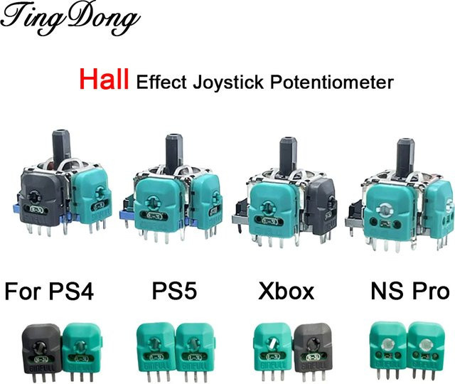 TingDong Hall Effect Sensor Modul für PS5, PS4, Nintendo Switch Pro und Xbox One Controller, Joystick Potentiometer mit Achswiderstand, 1-10 Paar - Bild 1
