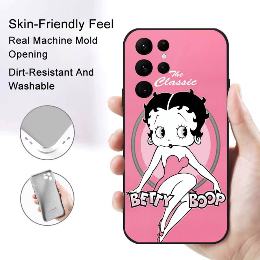 Anime B-Betty Softshell Handyhülle für Samsung Galaxy S21 S22 S23 S24 S25 FE Plus in Schwarz - Bild 3
