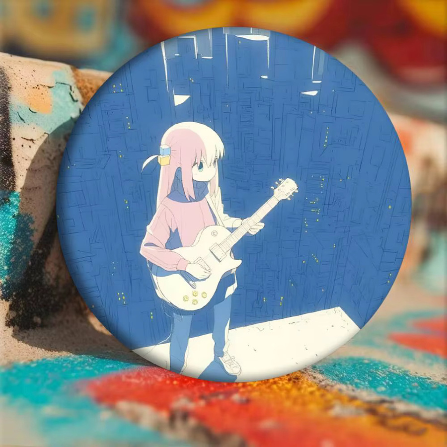 B-Bocchi The Rock Manga Abzeichen Runde Kunstbrosche, Unisex - Bild 4
