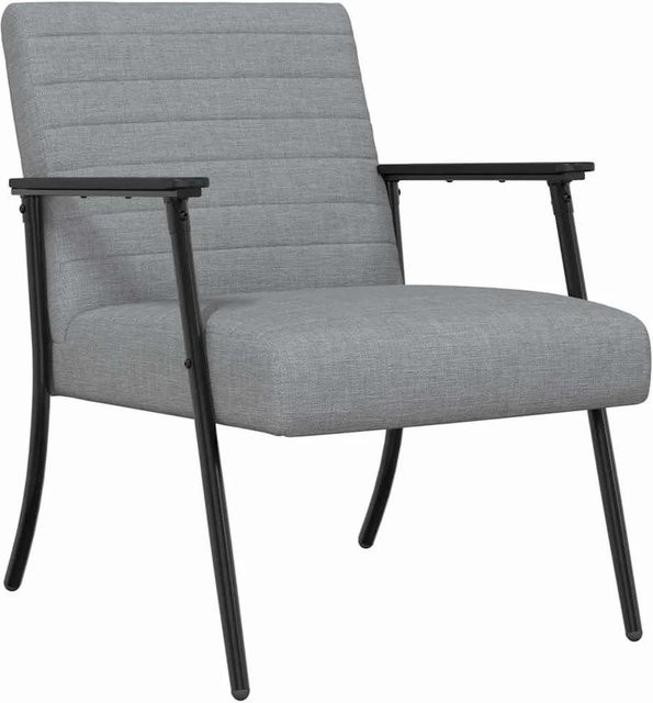 vidaXL Sessel Hellgrau mit Armlehnen aus Stoff, B/T/H: 59 x 75 x 78 cm - Bild 1