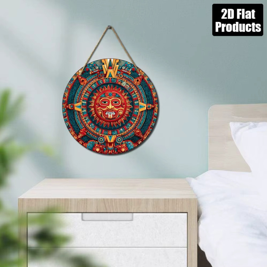 CIFBUY Stammes-Sonnen-Wanddekoration in Multicolour, Retro-Stammes-Kunstwerk mit geometrischem Sonnenmotiv zum Aufhängen, Durchmesser: 20 cm - Bild 5