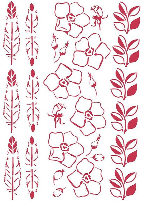 Schablone Boho Floral - Bild 1