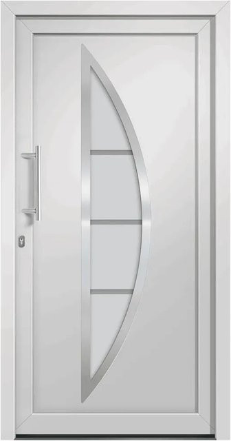 vidaXL Haustür in Weiß, modernes Design aus Aluminium und Stahl, B/H: 98 x 200 cm - Bild 1