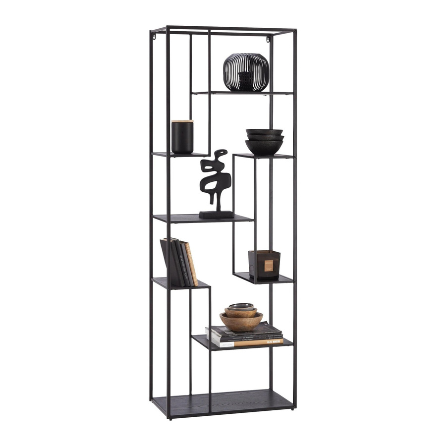 Mömax Regal Matea II in Schwarz aus Metall und Holz im Industrial-Design, B/T/H: 60 x 20 x 170 cm - Bild 2