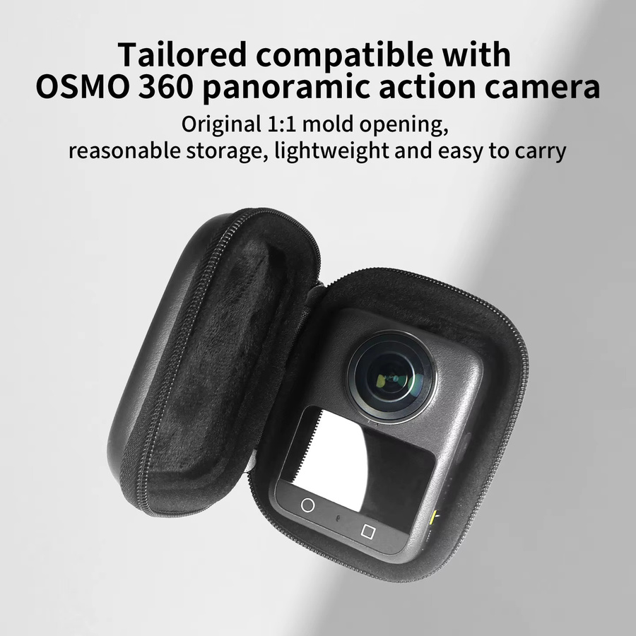 Stoßfeste Mini-Aufbewahrungstasche für DJI OSMO 360 in Schwarz aus EVA und PU - Bild 2