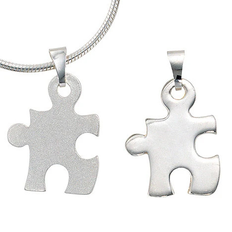 Colfem Partneranhänger 2-teilig, 925 Silber, mattiert, Unisex - Bild 1