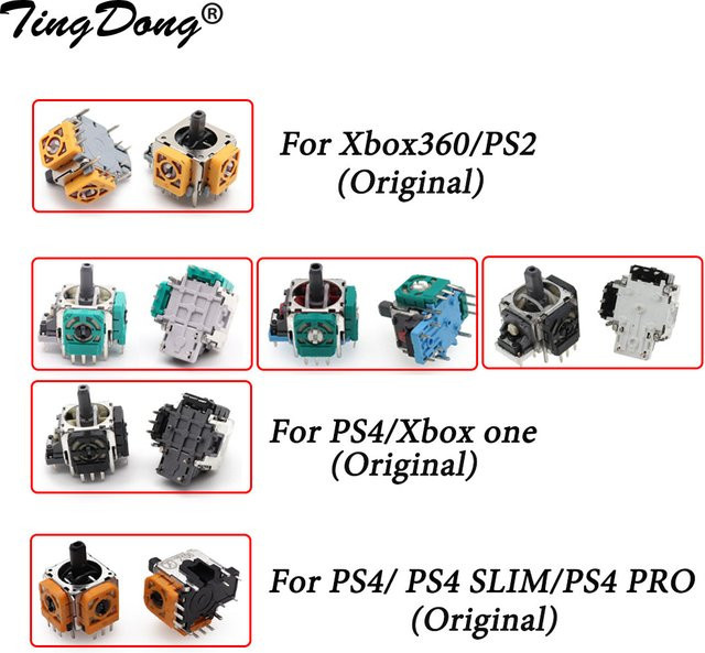 TingDong 2 Stück Ersatz 3D Analog-Joystick-Griffe für PS4 Pro Slim und Xbox One sowie Xbox 360 Controller - Bild 1
