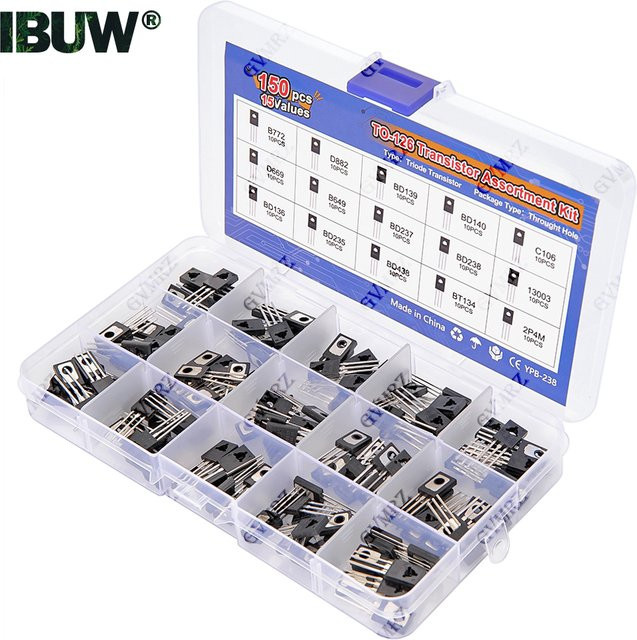 150er Transistor Sortiment Kit TO-126 in Schwarz mit B772, D882, BD139, BD140, C106, D669, B649, D237, D238, 13003, BD136, BD235, BD438, BT134 und 2P4M - Bild 1