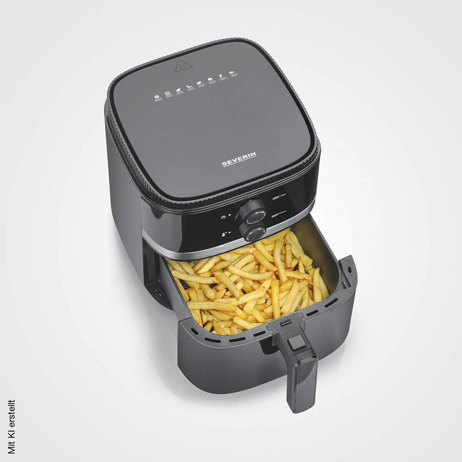 Severin Heißluftfritteuse FR 2452 in Schwarz mit 5 l Volumen, 1500 W und Timer, B/H/T: 35 x 32,5 x 35 cm - Bild 4
