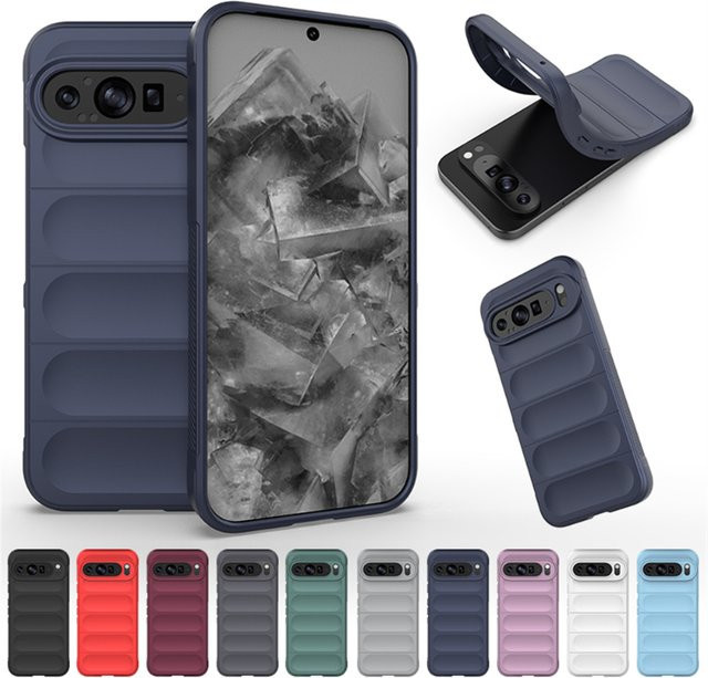 Stoßfeste Silikon Handyhülle für Google Pixel 9 Pro XL 8 7 6 Pro A 5G in Purple mit mattem Hautgefühl - Bild 1