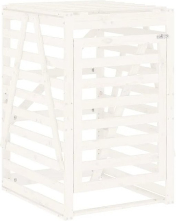 vidaXL Mülltonnenbox aus Kiefernholz in Weiß mit rustikaler Optik, B/T/H: 84 x 90 x 128,5 cm