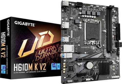 Gigabyte H610M K V2 Mainboard Micro-ATX mit Intel H610 Chipsatz und LGA 1700 Sockel für DDR4 in Schwarz - Bild 1