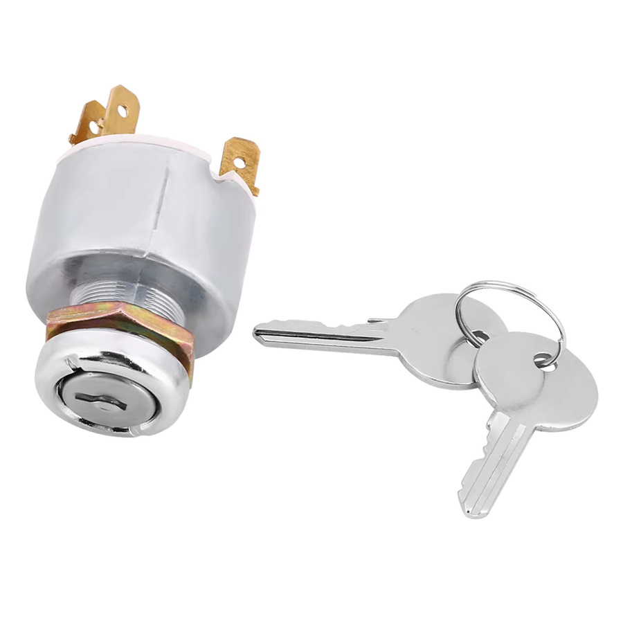 DOACT Universal 12V Auto Zündschalter mit 3 Positionen und 2 Tasten in Silber - Bild 1