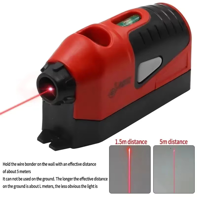 Mini Tragbare Laser-Wasserwaage mit vertikaler und horizontaler Linienprojektion in Orange - Bild 6