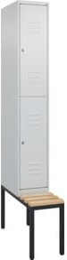 C+P Doppelstock-Spind Classic PLUS Sitzbank mit 1 Abteil, Buche-Hartholz Sitzfläche, B/T/H: 212,0 x 30,0 x 81,5 cm - Bild 1