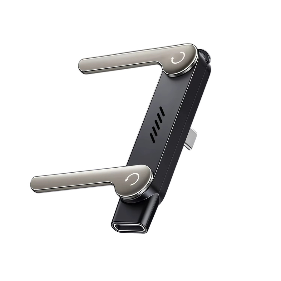 Fireurus USB-C OTG Adapter mit Ständer und 90-Grad-Buchse, 240W PD Konverter in Schwarz - Bild 6