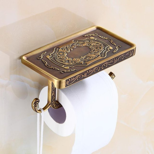 Toilettenpapierhalter für die Wandmontage in Gold im Vintage-Design von TianjinGeErLiShangMaoYouXianGongSi aus Metall - Bild 1