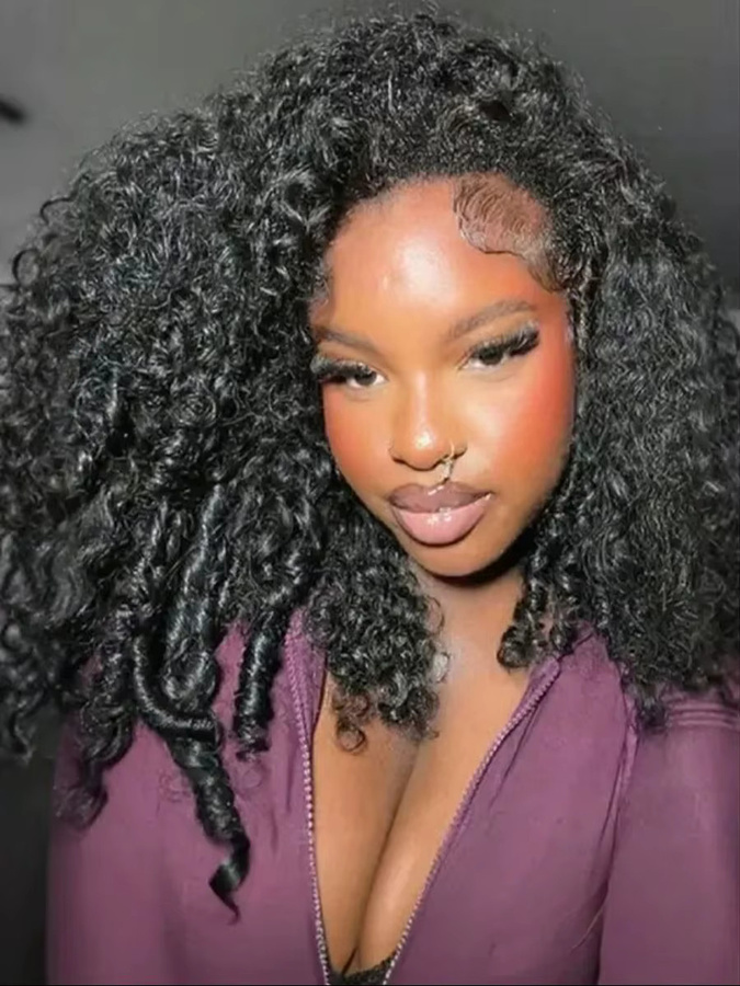 wowangel 3-in-1 Halbperücke, spiralförmige Locken, Echthaar, Damen - Bild 7