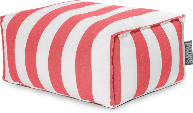 Sitting Point Hocker Santorin Roll mit Rollen, Rot Streifen-Muster, B/T/H: 65,0 x 55,0 x 35,0 cm - Bild 1
