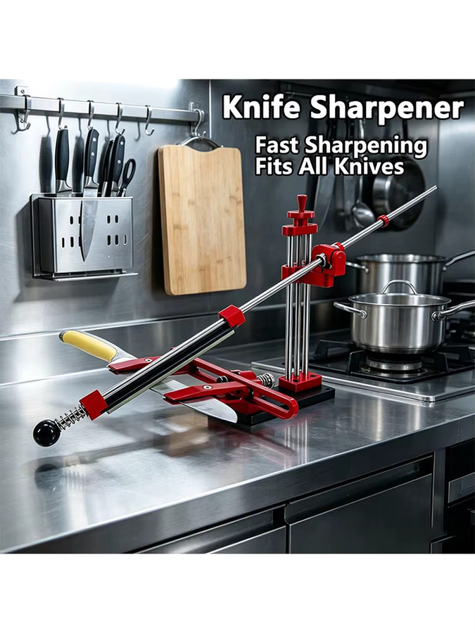RSCHEF Messerschärfer aus roter Aluminiumlegierung mit einstellbarem Winkel für Küchen-, Jagd- und Holzbearbeitungsmesser - Bild 4