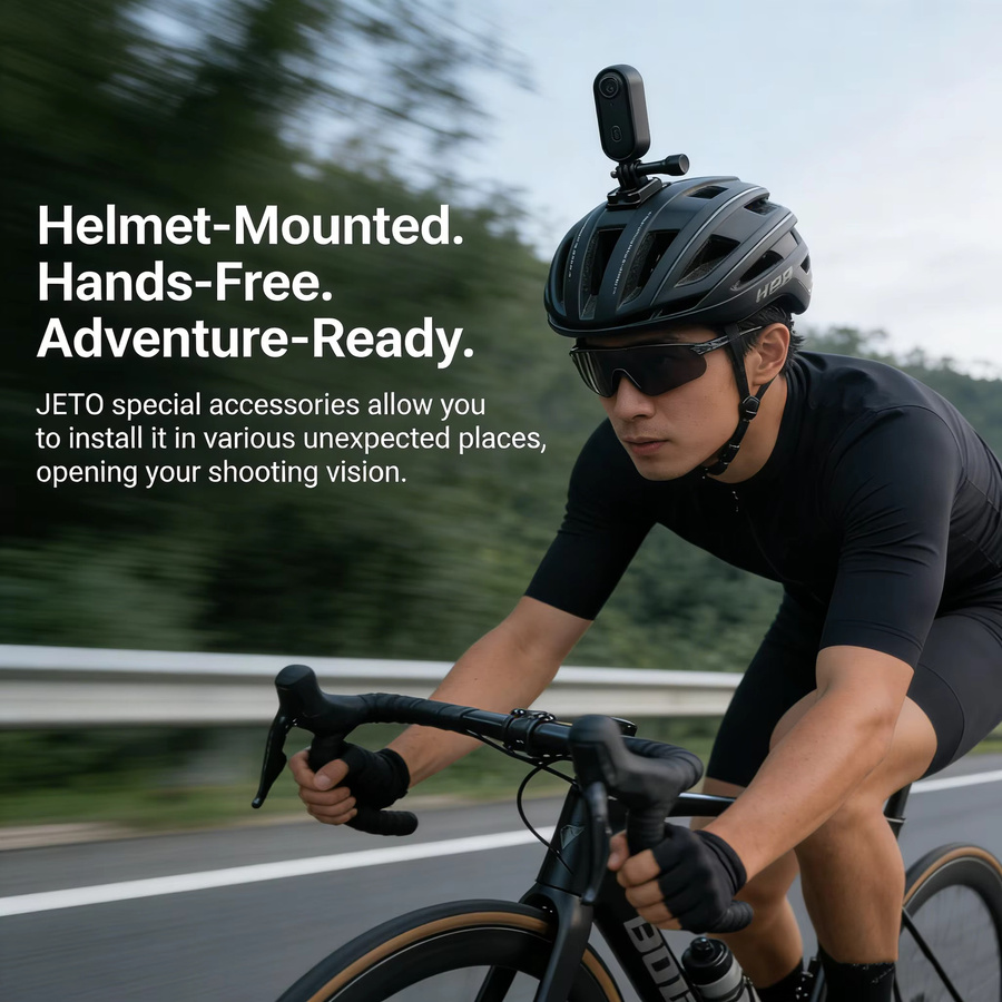 JETO FHD Action Mini-Kamera mit Lenkermontage und wasserdichtem Gehäuse in Schwarz für Fahrrad, Motorrad und Vlogging - Bild 6