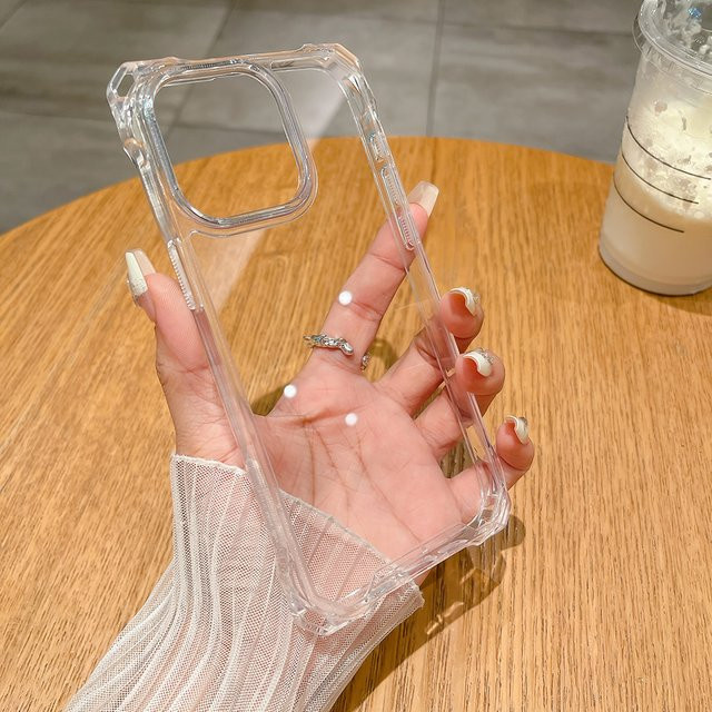 Bolomboy Transparente Acryl-Handyhülle mit Airbag-Schutz für iPhone 17 Pro Max 16 15 14 13 12 11 Glänzende Hartschale - Bild 1