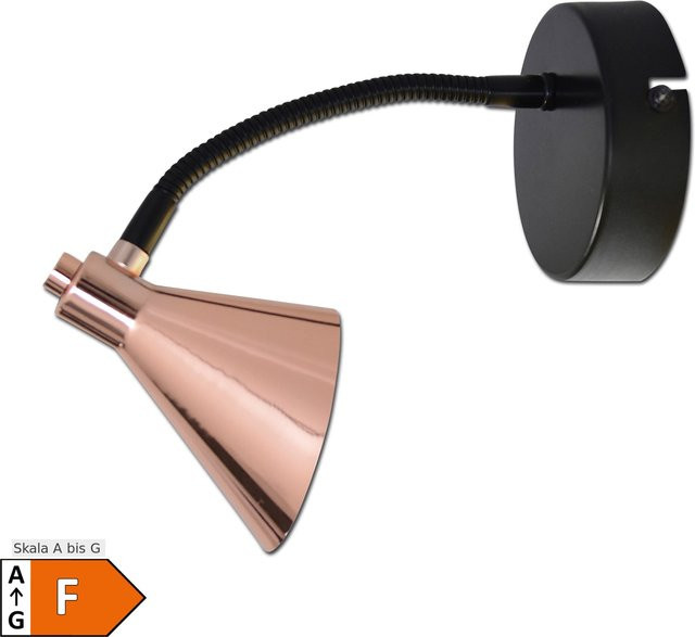 Näve LED Wandleuchte Copper in Kupferfarben aus Metall, Durchmesser: 13,5 cm, Höhe: 19 cm - Bild 1