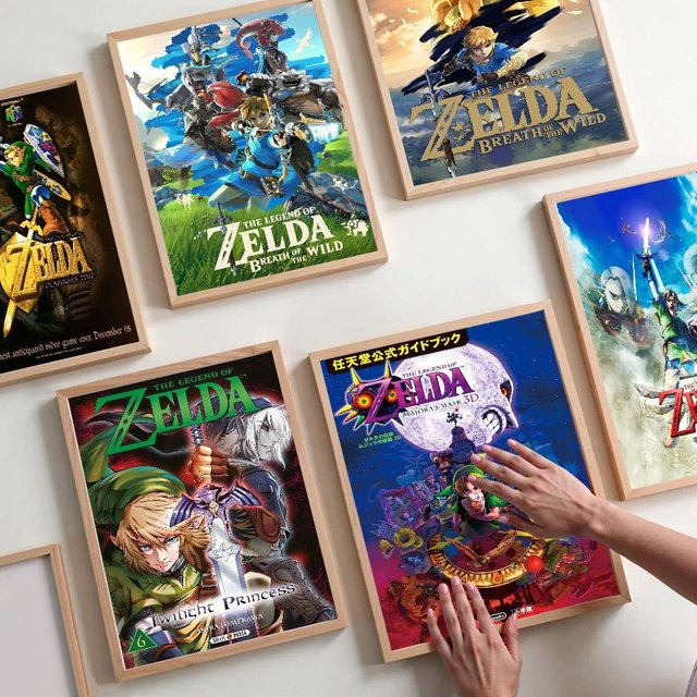 Potdemiel Zelda Video Game Wandaufkleber Whitepaper Sticker für dein Zimmer oder Café in Weiß und Multicolor - Bild 1