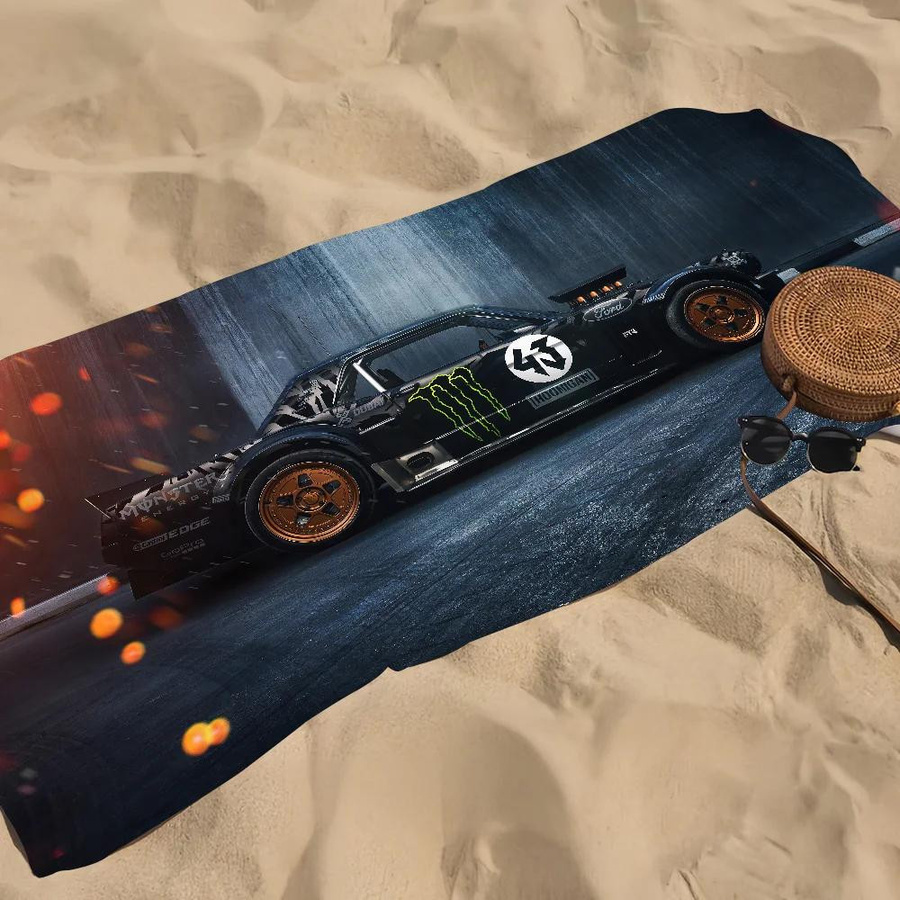 Sport K-Ken Blocks Handtuch von JMG Household Supplies, schnelltrocknend und tragbar für Pool, Strand und Reise, Multicolor, Breite: 50 cm, Höhe: 100 cm - Bild 2