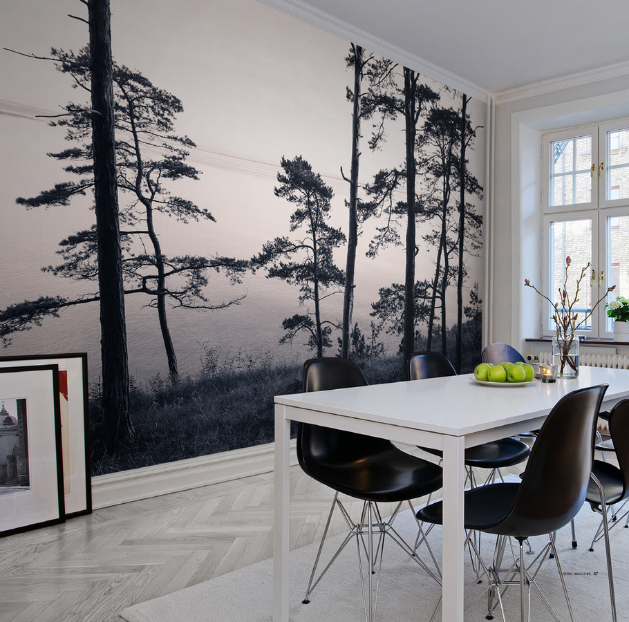 Rebel Walls Wandtattoo Old Pine Trees in Grau Modernes Wanddesign - Bild 2