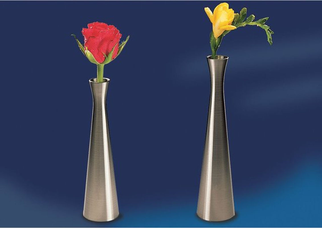 APS Vase aus Metall in Silber, zylindrisch und modern, Durchmesser: 4,1 cm, Höhe: 16,5 cm - Bild 1