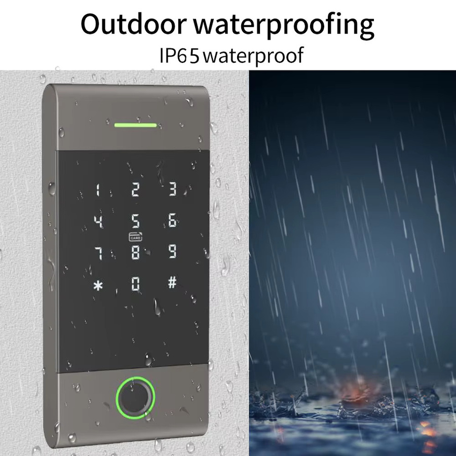LUCKING DOOR Outdoor NFC Tastatur MJ01 mit Bluetooth, Fingerabdruck und RFID in Grau aus Aluminiumlegierung - Bild 3