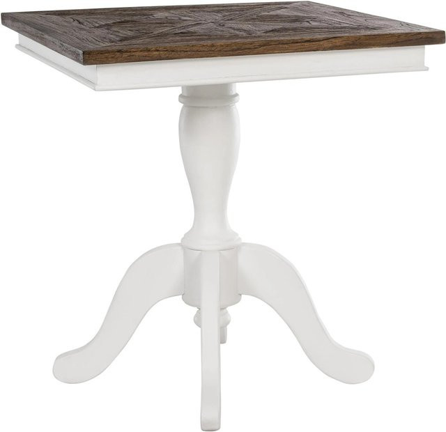 CLP Bistrotisch Grasby aus Holz in Shabby Chic, quadratisch, B/T: 70 x 70 cm, Dunkelbraun/Weiß - Bild 1